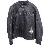HARLEY-DAVIDSON KT-REFLECTIVE PERFORA ロゴ×ワッペン刺繍 レザー シングルライダース 未使用