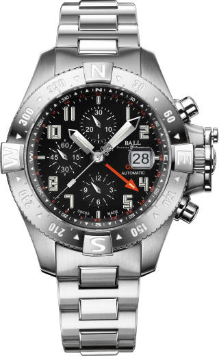 ボールウォッチ 黒文字盤 ハイドロカーボン スペースマスター GMT2 チタン 腕時計 美品の買取強化例です。