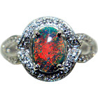pt950 赤色系遊色効果ブラックオパール6.49ct メレダイヤ1.57ct 指輪の買取強化例です。