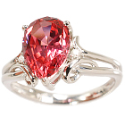 k18WG パパラチアサファイア ペアシェイプ2.48ct リングの買取強化例です。