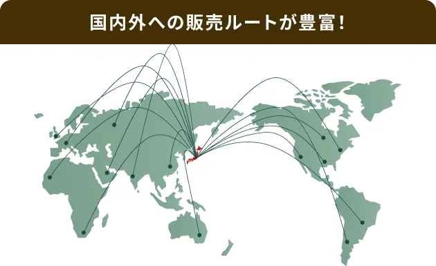 国内外への販売ルートが豊富！