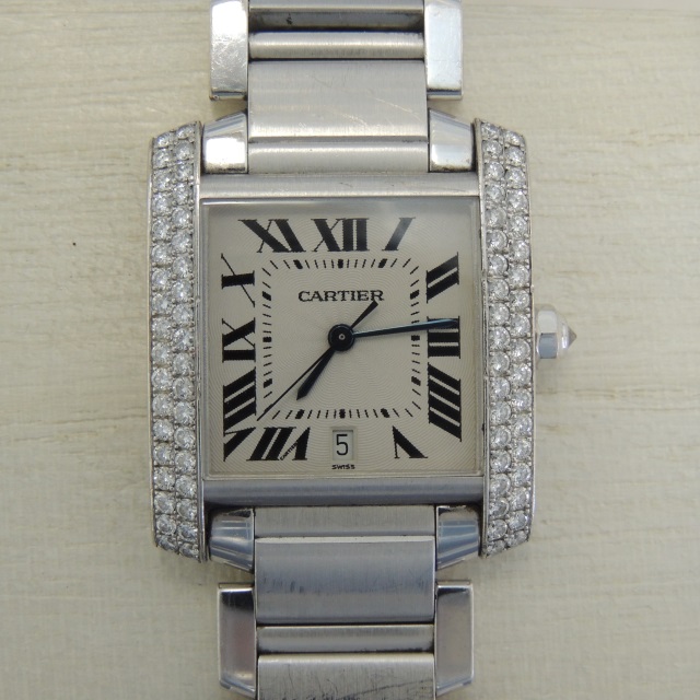 ダイヤ鑑定つき☆カルティエ タンクフランセーズ 2384 SM☆ダイヤ