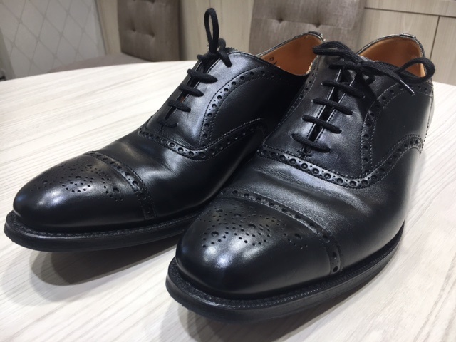チャーチの革靴の黒 ディプロマット 173ラスト セミブローグシューズの買取実績です 17年4月12日公開の情報です エコスタイル
