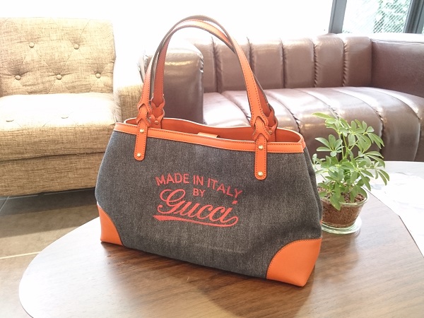 エコスタイル広尾店で、グッチ(gucci)のデニムトートバッグを買取り