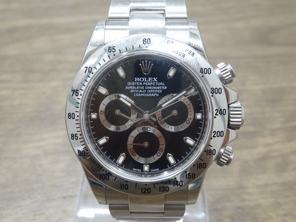 ロレックスのデイトナ Ref.116520 SS 黒文字盤 自動巻き時計の買取実績です。