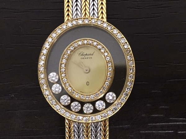 ショパールのハッピーダイヤモンド　クオーツ腕時計の買取実績です。