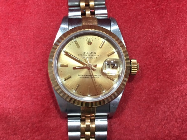 ロレックスのデイトジャスト Ref.69173 YG×SS  自動巻き時計の買取実績です。