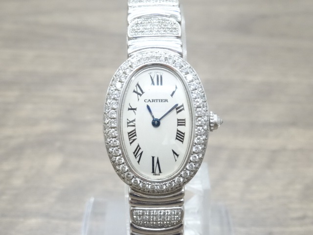 カルティエの750WG アフターダイヤ ベニュアール 腕時計の買取実績です。