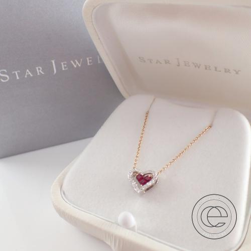 STAR JEWELRY K18WG ダイヤモンド ネックレス (ハートモチーフ) 品番