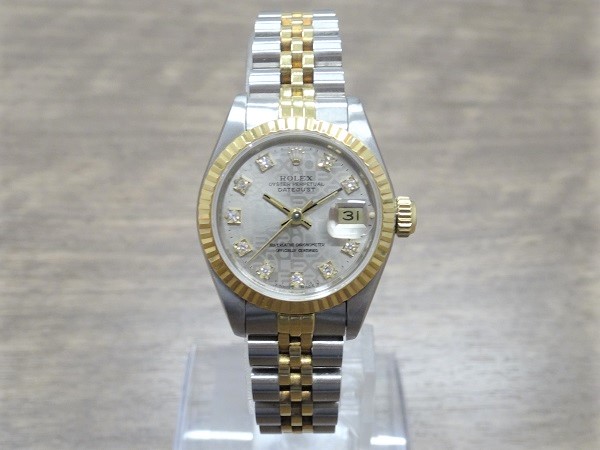 ロレックスのデイトジャストレディース　Ref.69173 R番 YG×SS 自動巻き時計の買取実績です。