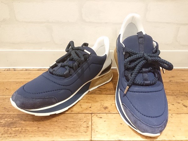 HERMES エルメス マイルス スニーカー ローカット ネイビー エルメスのスニーカー、マイルスを買取りました。銀座本店です。 買取