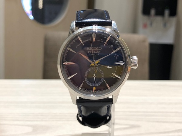 セイコーの青　プレサージュ　SARY0874R57-00F0　自動巻き時計の買取実績です。