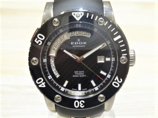 エドックスの83005-TIN-NIN2 デイデイト 500M 自動巻き腕時計の買取実績です。