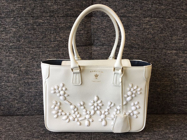 新品】A.D.M.J❣️スワロフスキークロコ型押しト―トバック