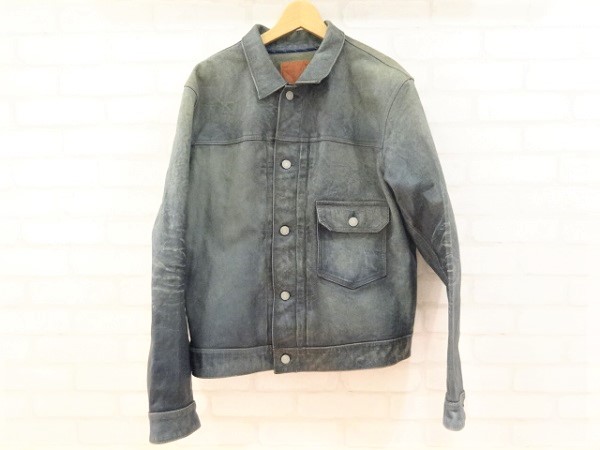 150着限定】RRL INDIGO LEATHER JACKET せまる リミテッド