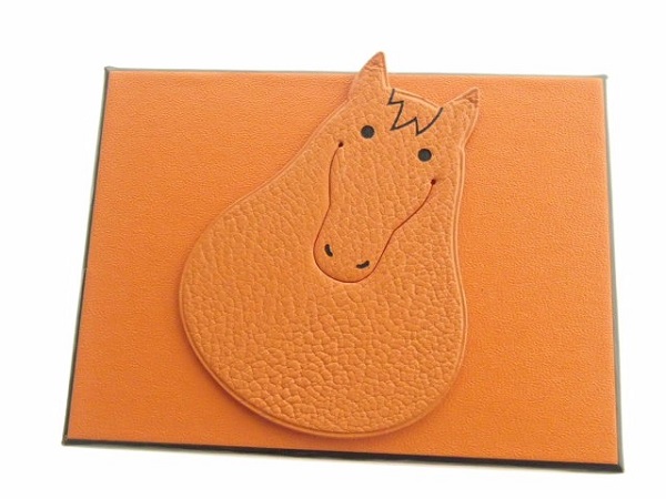エルメスのオレンジ 馬モチーフ PIKABOOK　ブックマークの買取実績です。