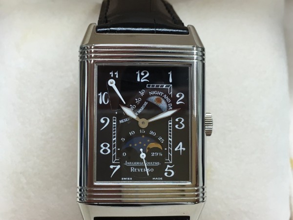 ジャガールクルトのレベルソ　Q2753470　サンムーン　18KWG　手巻き時計の買取実績です。